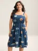 Fish Print Waist-Tie Cami Midi Dress sold by Bloomchic