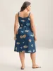 Fish Print Waist-Tie Cami Midi Dress sold by Bloomchic