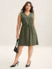 Rayon Zipper Front Waist-Tie Midi Dress sold by Bloomchic