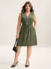 Rayon Zipper Front Waist-Tie Midi Dress sold by Bloomchic