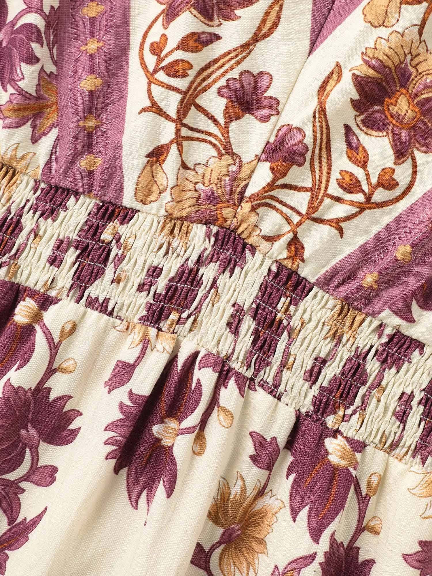 Rayon Floral Print Stretchy Waist Midi Dress sold by Bloomchic product image thumbnail 5