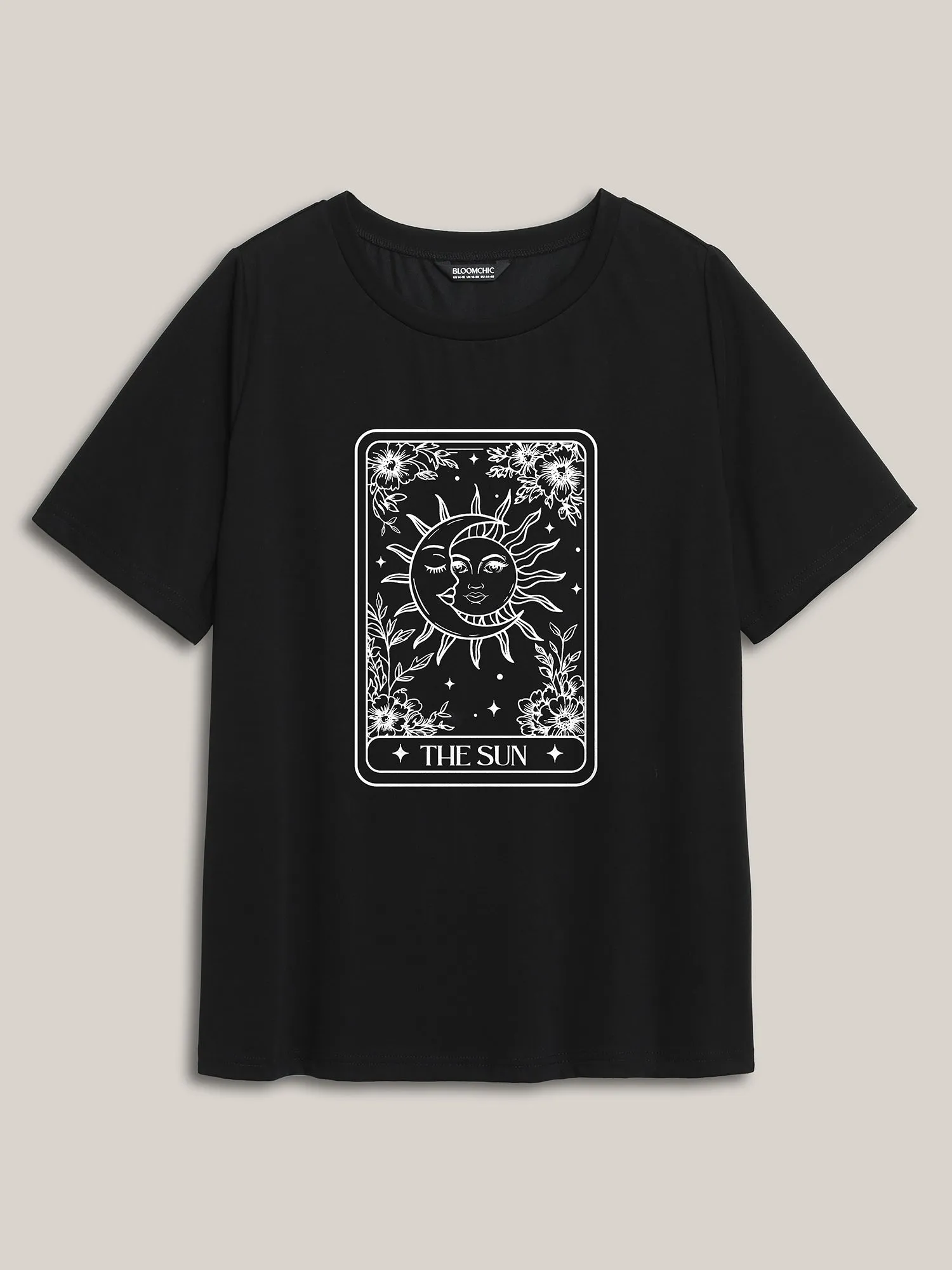 Sunshine Print Round Neck T-Shirt sold by Bloomchic