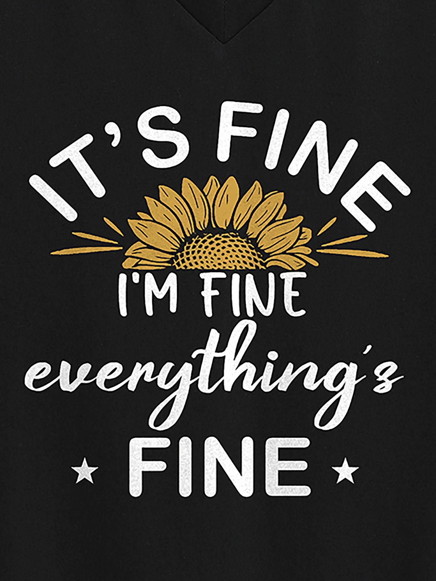 Oh I'm Fine V-Neck T-Shirt sold by Bloomchic product image thumbnail 2