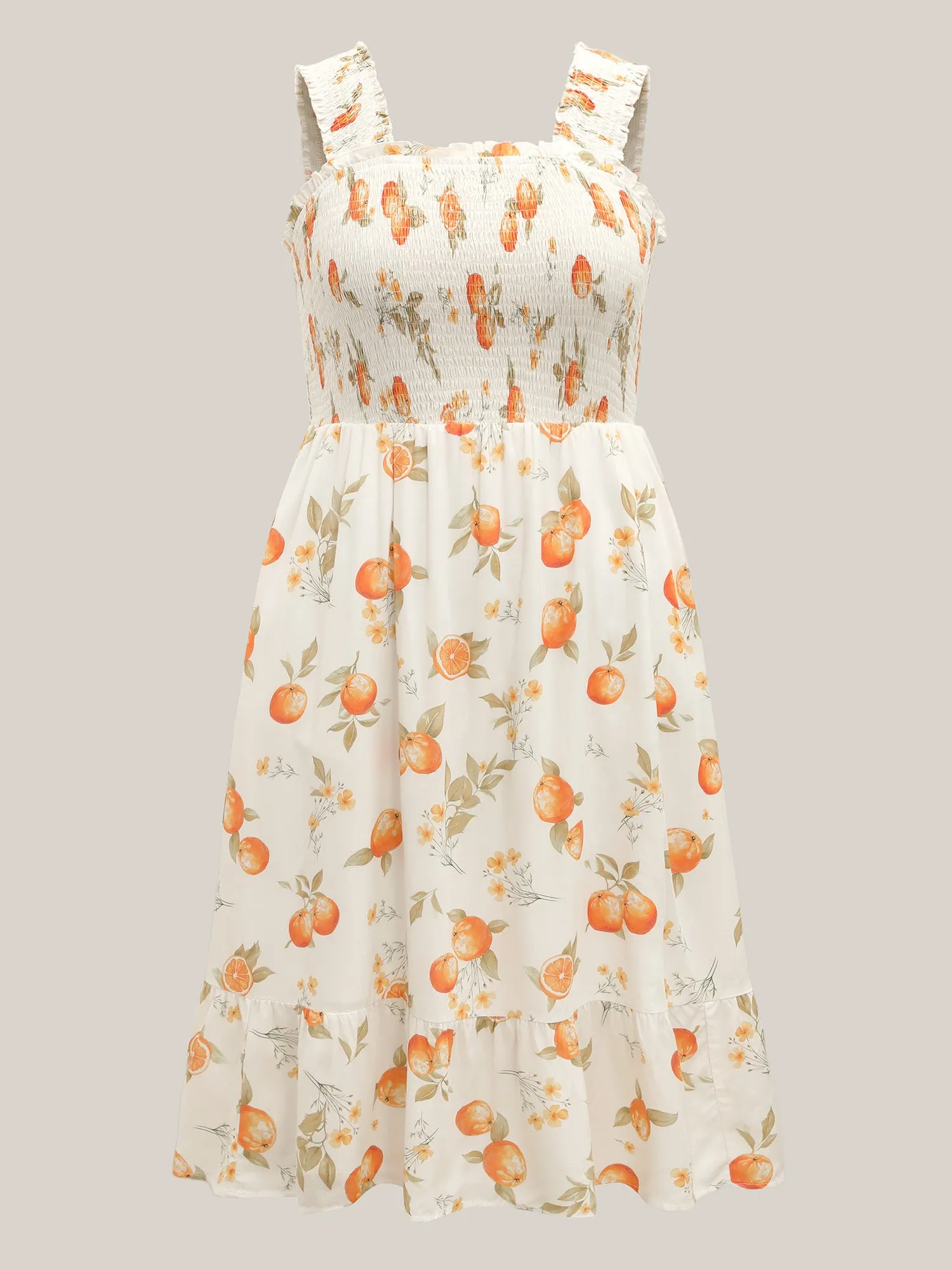 Citrus Print Shirred Pockets Midi Dress sold by Bloomchic product image thumbnail 5