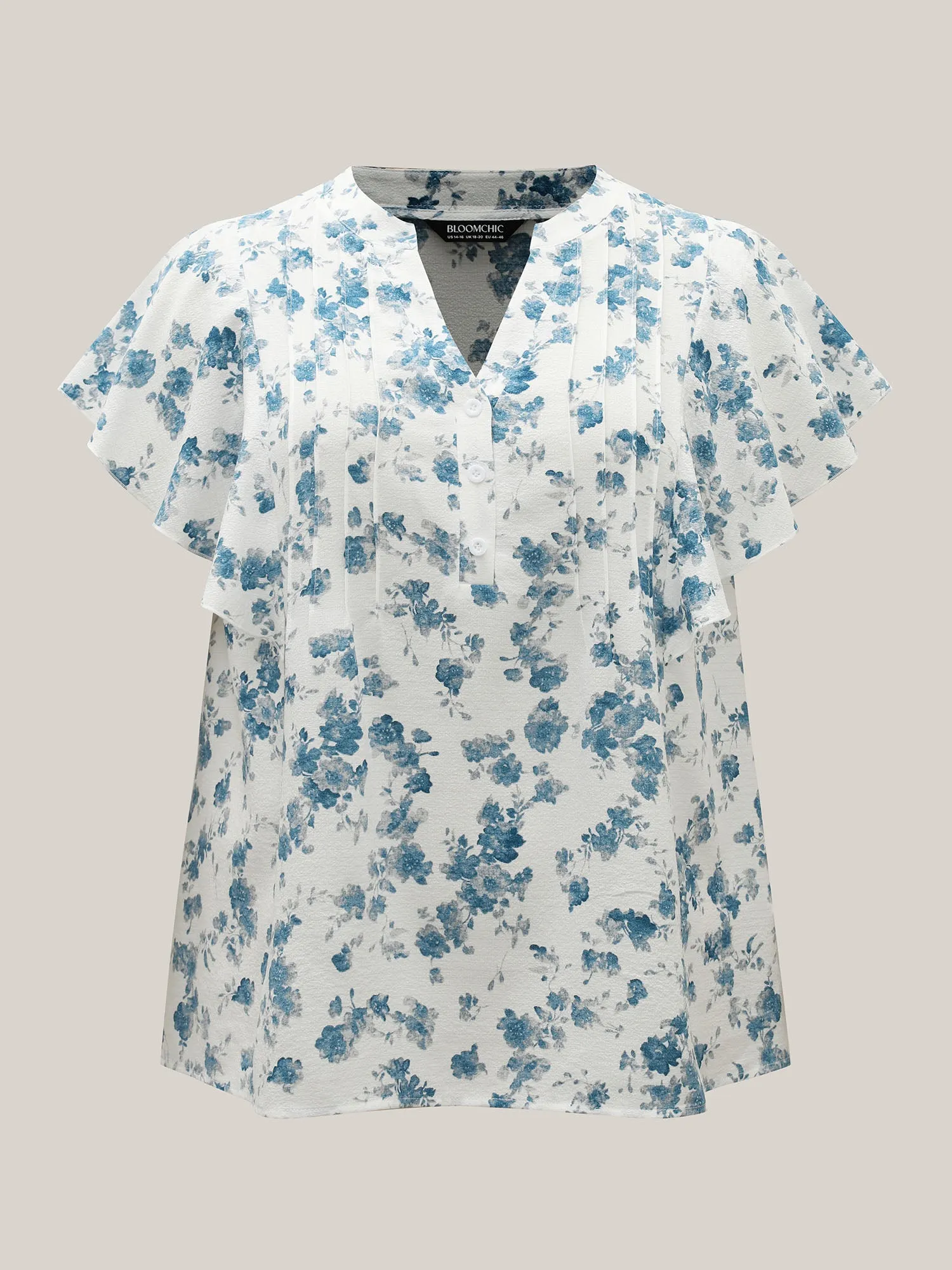 Floral Toothpick Pleat Sheer Blouse sold by Bloomchic product image thumbnail 5