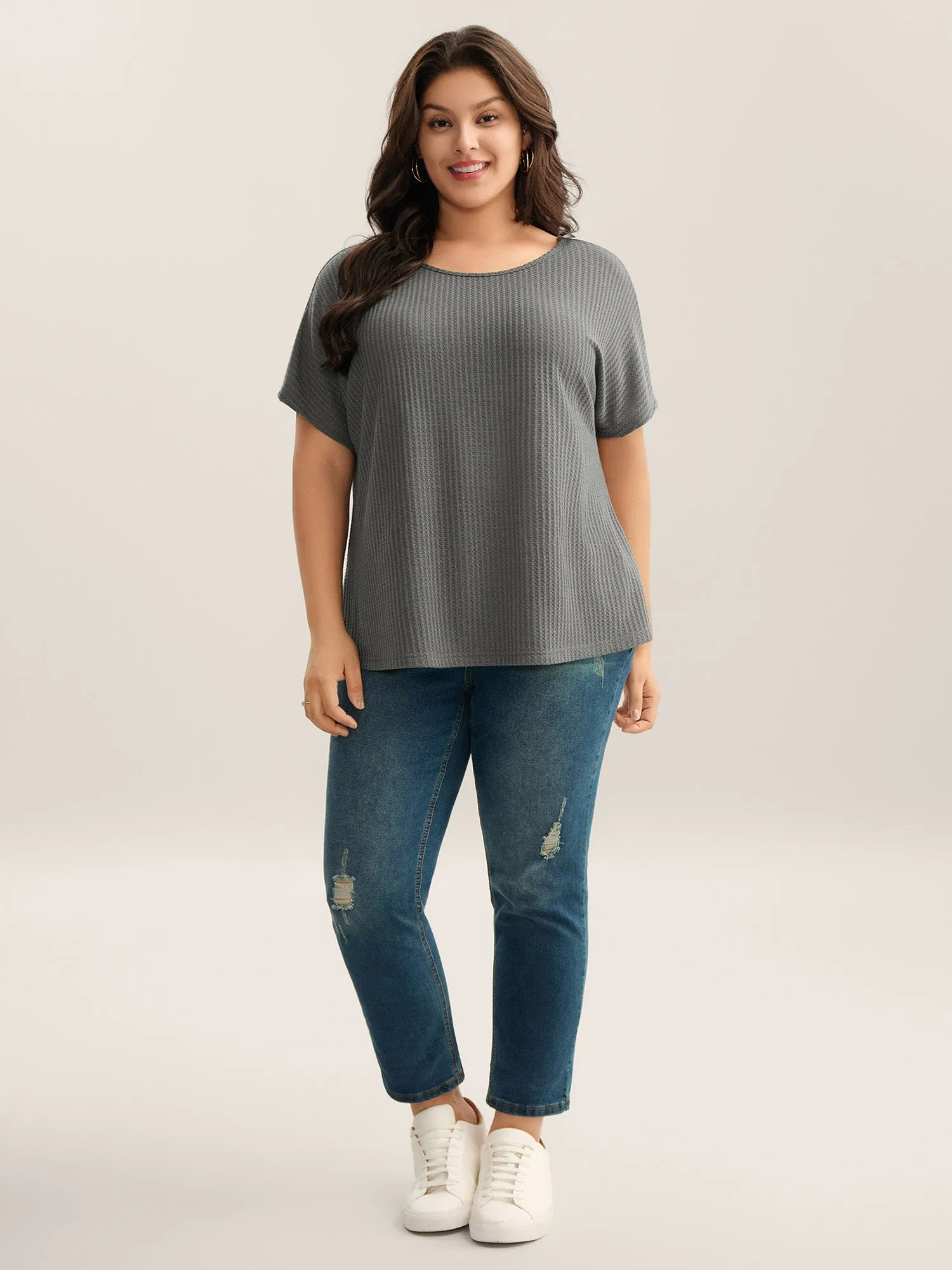 Backless Lace Crossover Solid T-Shirt sold by Bloomchic product image thumbnail 3