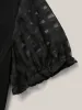 Sheer Grid Neck Keyhole Blouse sold by Bloomchic