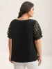 Sheer Grid Neck Keyhole Blouse sold by Bloomchic
