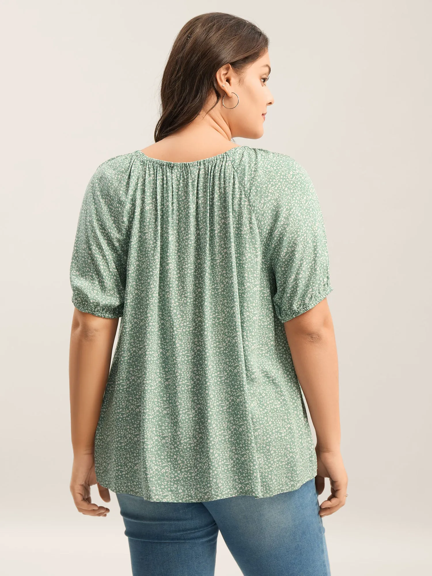 Floral Print Square Neck Relaxed Blouse sold by Bloomchic product image thumbnail 4