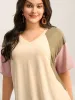 Pure Cotton Color Contrast T-Shirt sold by Bloomchic