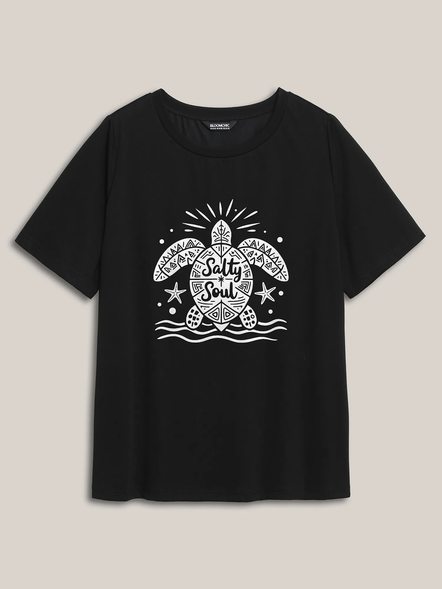 Salty Soul Round Neck T-Shirt sold by Bloomchic