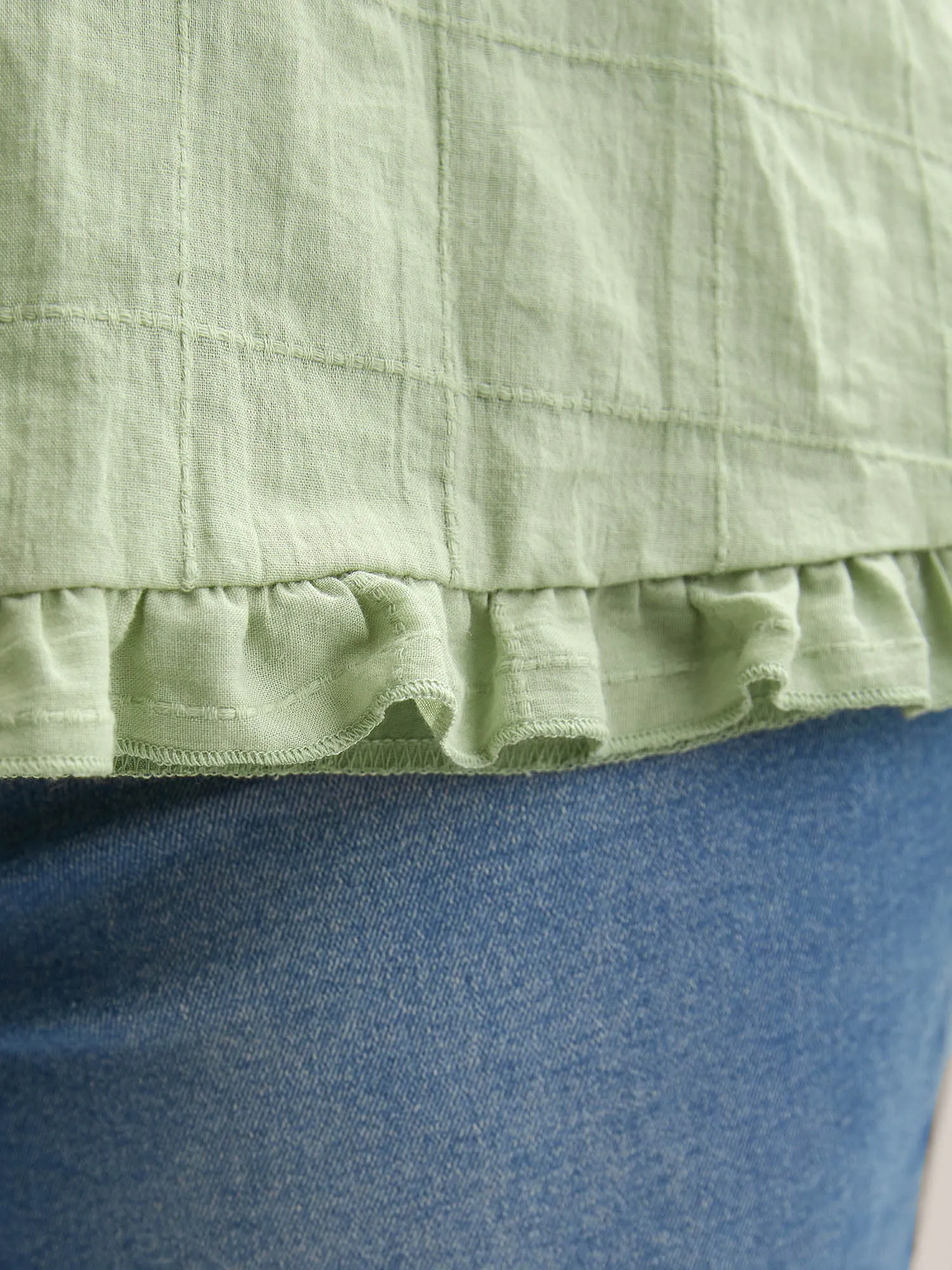 Cotton Textured Ruffled Hem Tank Top sold by Bloomchic product image thumbnail 2