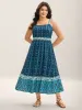 Rayon Geometric Print Pockets Maxi Dress sold by Bloomchic