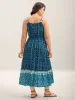 Rayon Geometric Print Pockets Maxi Dress sold by Bloomchic