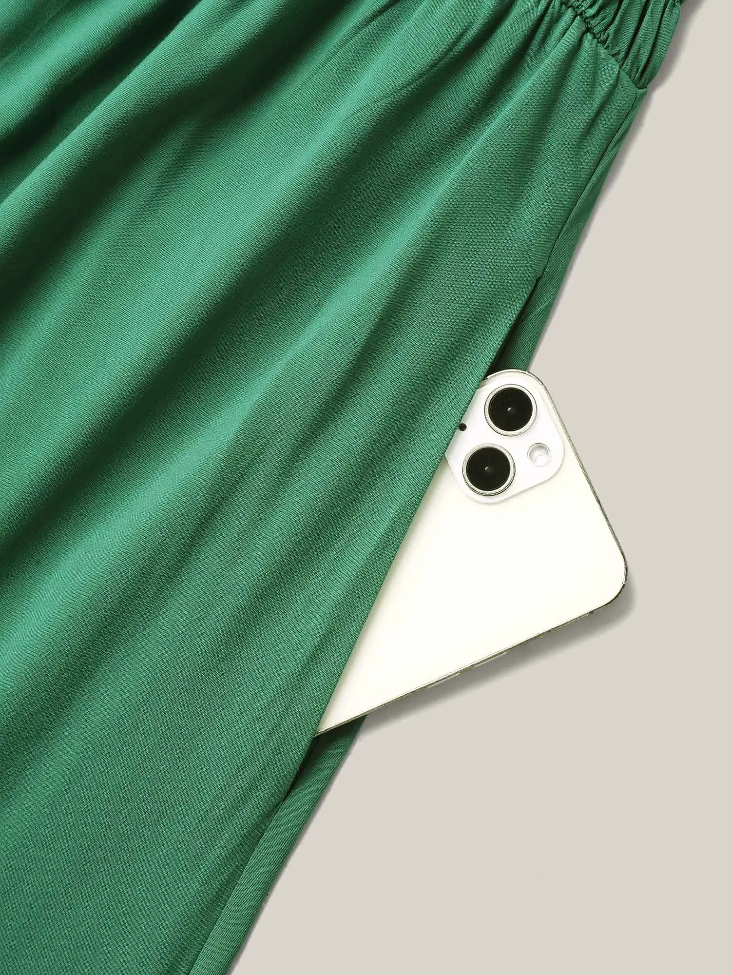 Rayon Shirred Flutter Straps Pockets Midi Dress sold by Bloomchic product image thumbnail 5