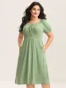 Knit A-Line Cinched Waist Midi Dress sold by Bloomchic