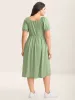 Knit A-Line Cinched Waist Midi Dress sold by Bloomchic