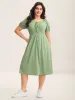 Knit A-Line Cinched Waist Midi Dress sold by Bloomchic