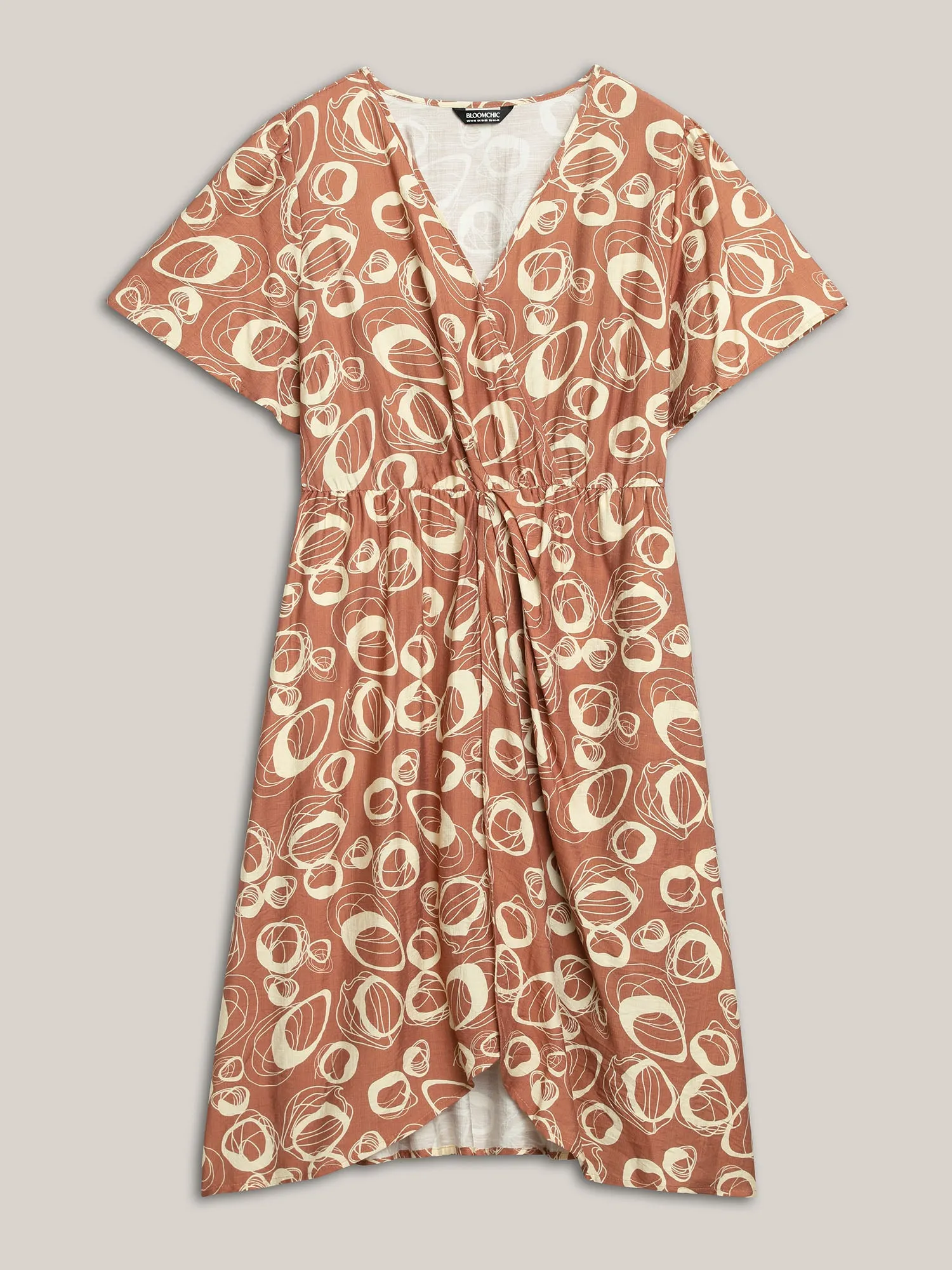 Rayon Bubble Print Stretchy Waist Pockets Midi Dress sold by Bloomchic product image thumbnail 5