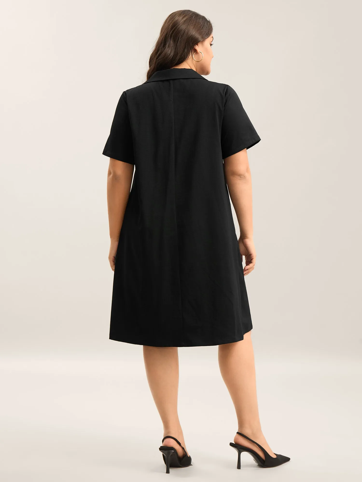 Zipper Front Chest Flaps Shirt Dress sold by Bloomchic product image thumbnail 4