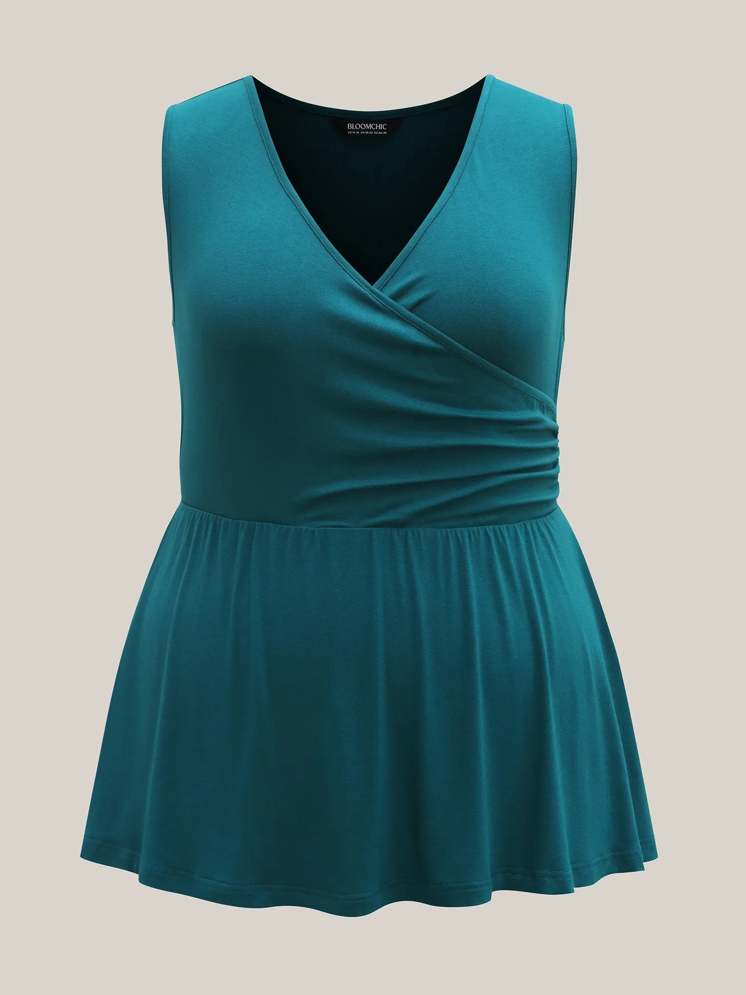 Overlap Front Stretchy Gathered Tank Top sold by Bloomchic product image thumbnail 5