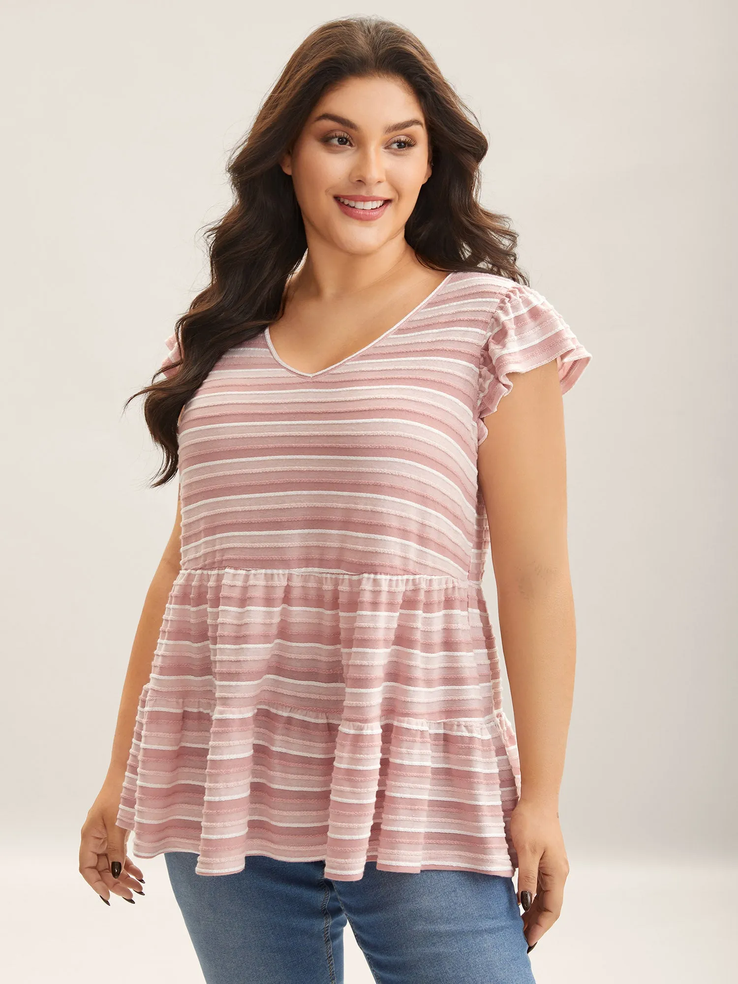 Stretchy Stripe Print Tank Top sold by Bloomchic