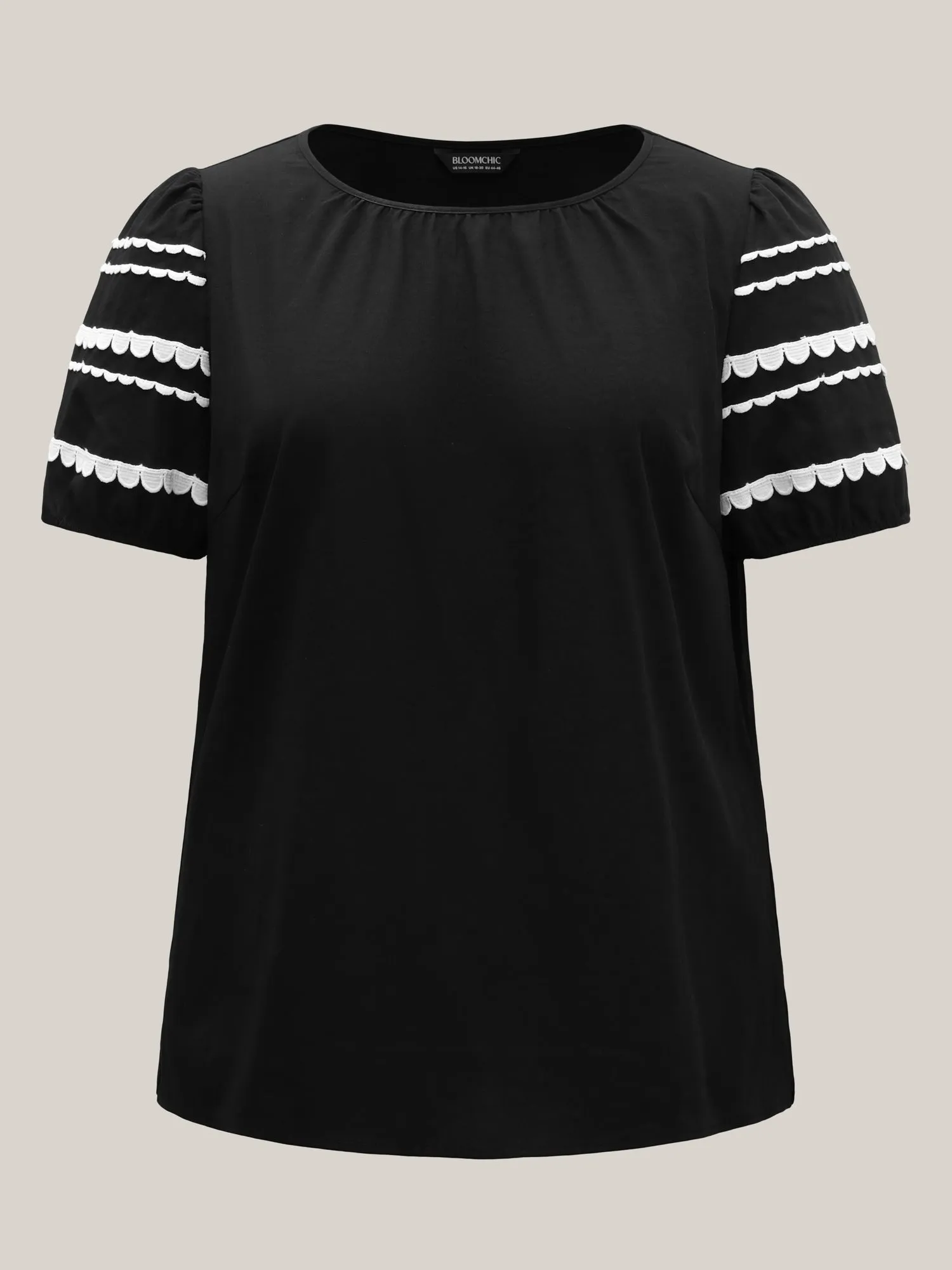 Color Contrast Sleeve Relaxed Blouse sold by Bloomchic product image thumbnail 5