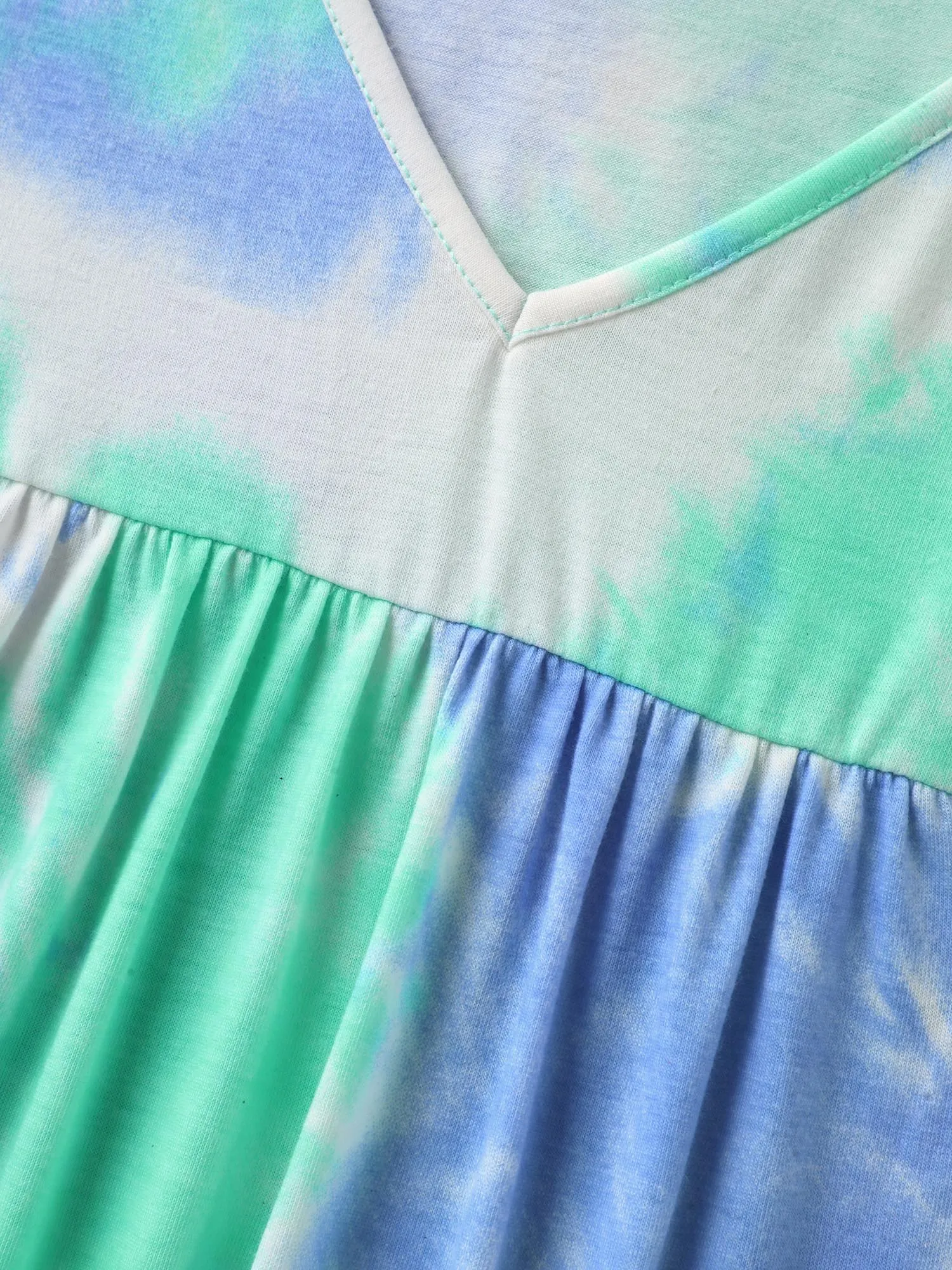 Tie-Dye Pleated Flowy T-Shirt sold by Bloomchic product image thumbnail 5