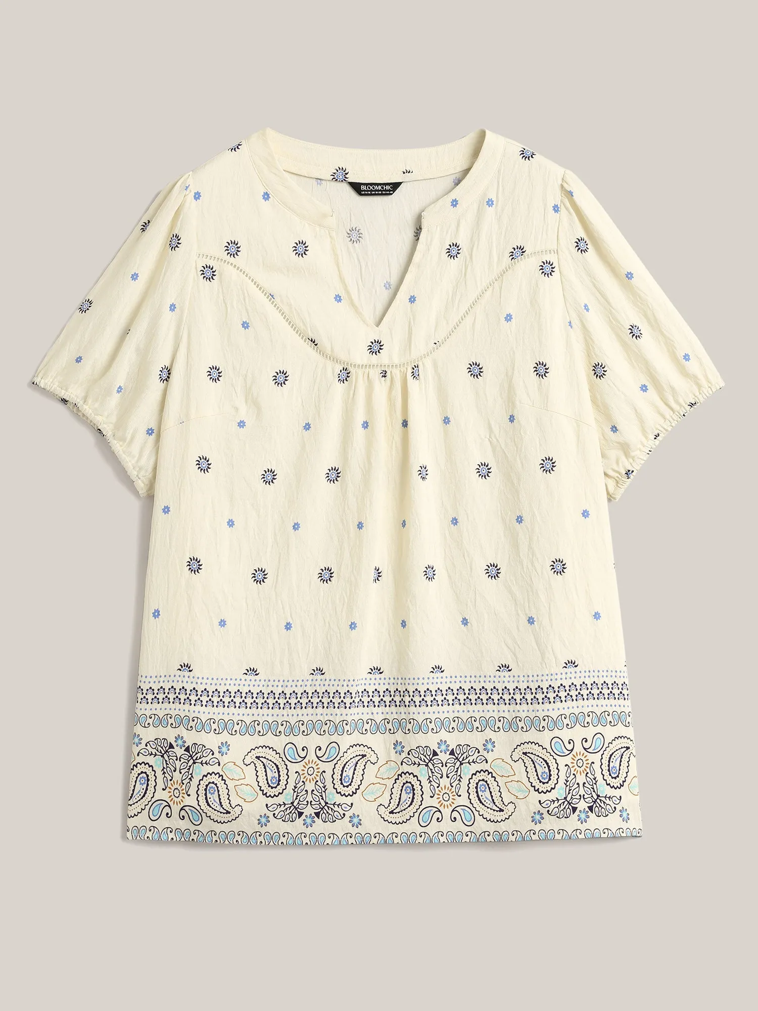 Boho Print Notched Collar Blouse sold by Bloomchic product image thumbnail 5
