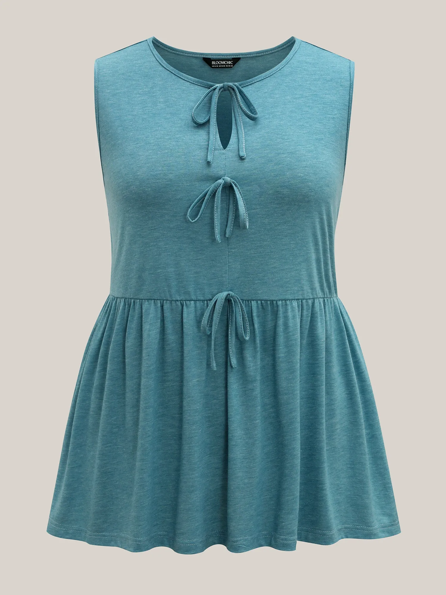 Bow Tie Detail Neck Keyhole Tank Top sold by Bloomchic product image thumbnail 5