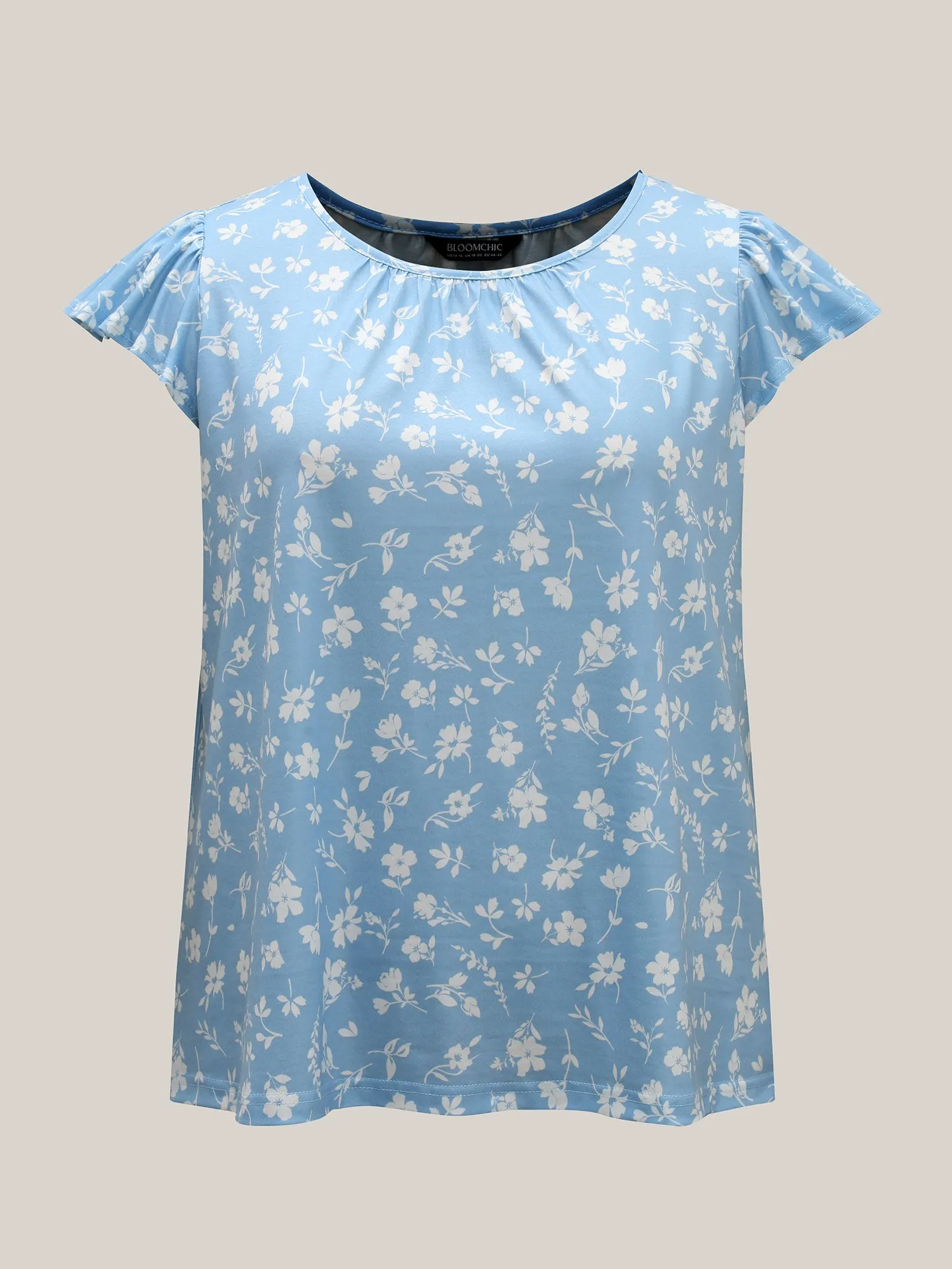 Floral Print Flutter Sleeve Relaxed Top sold by Bloomchic product image thumbnail 5