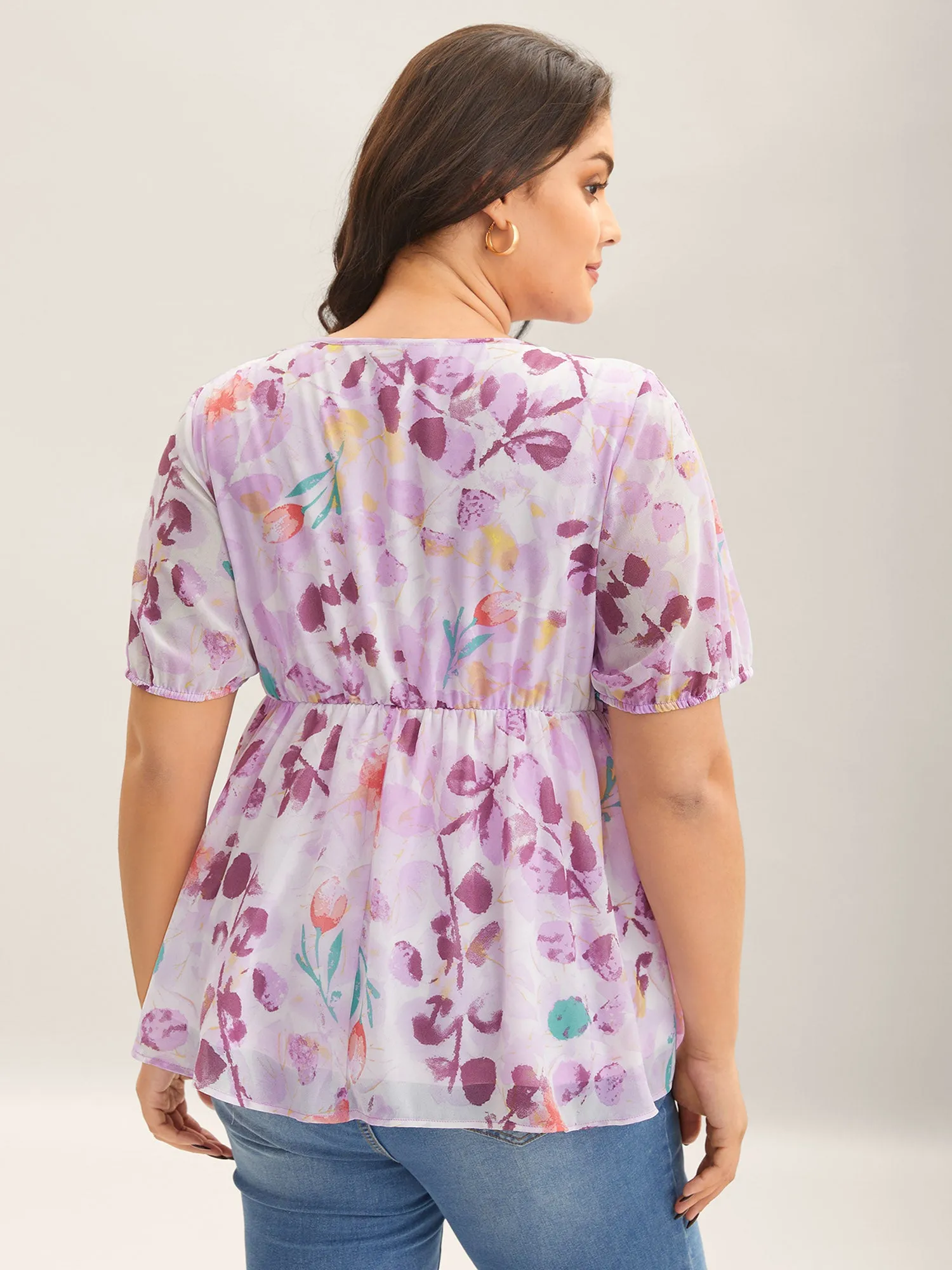 Floral Print Shirred Bodice Blouse sold by Bloomchic product image thumbnail 3