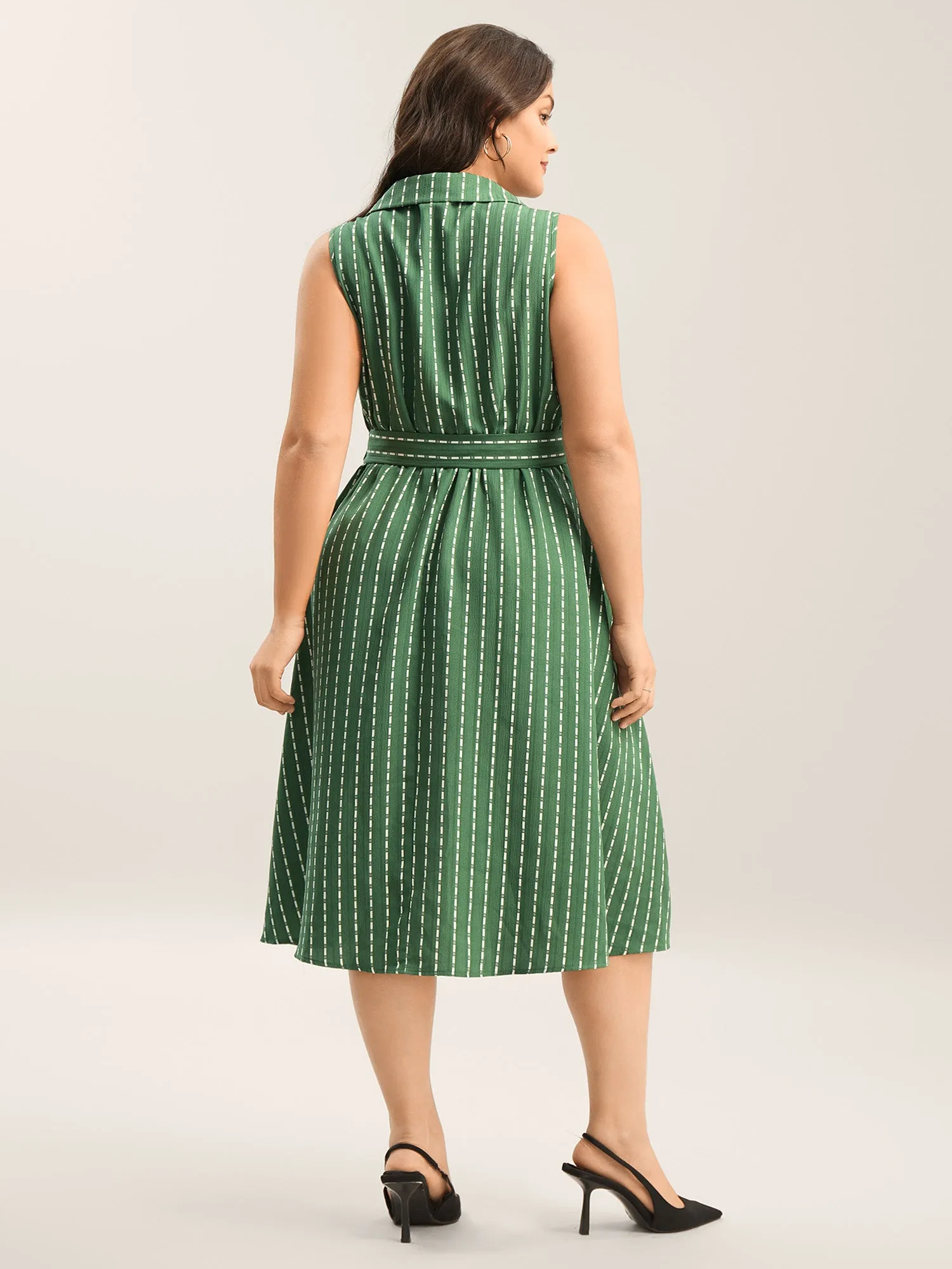 Breezy Stripes Belted Pockets Midi Dress sold by Bloomchic product image thumbnail 4