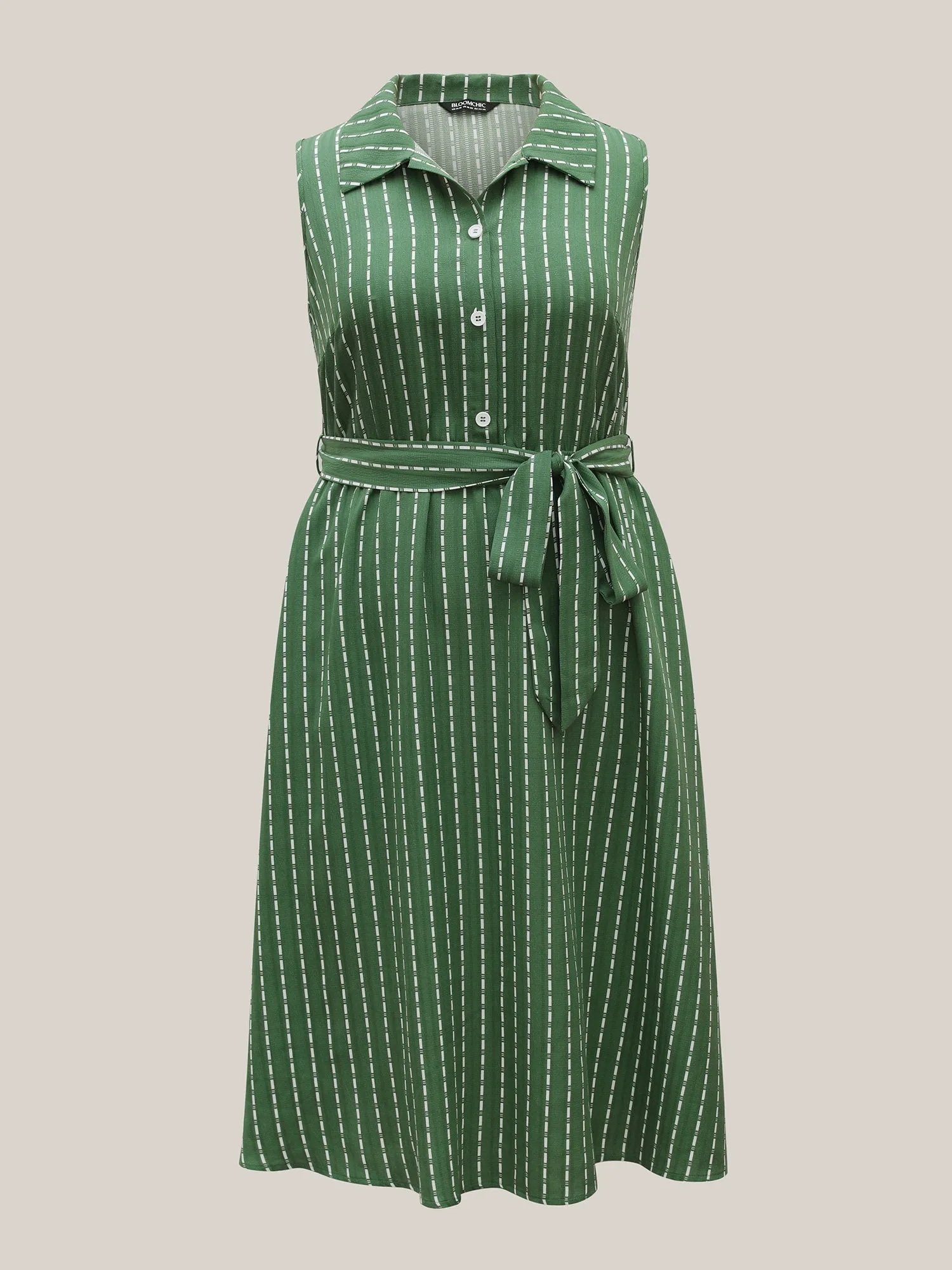 Breezy Stripes Belted Pockets Midi Dress sold by Bloomchic product image thumbnail 5