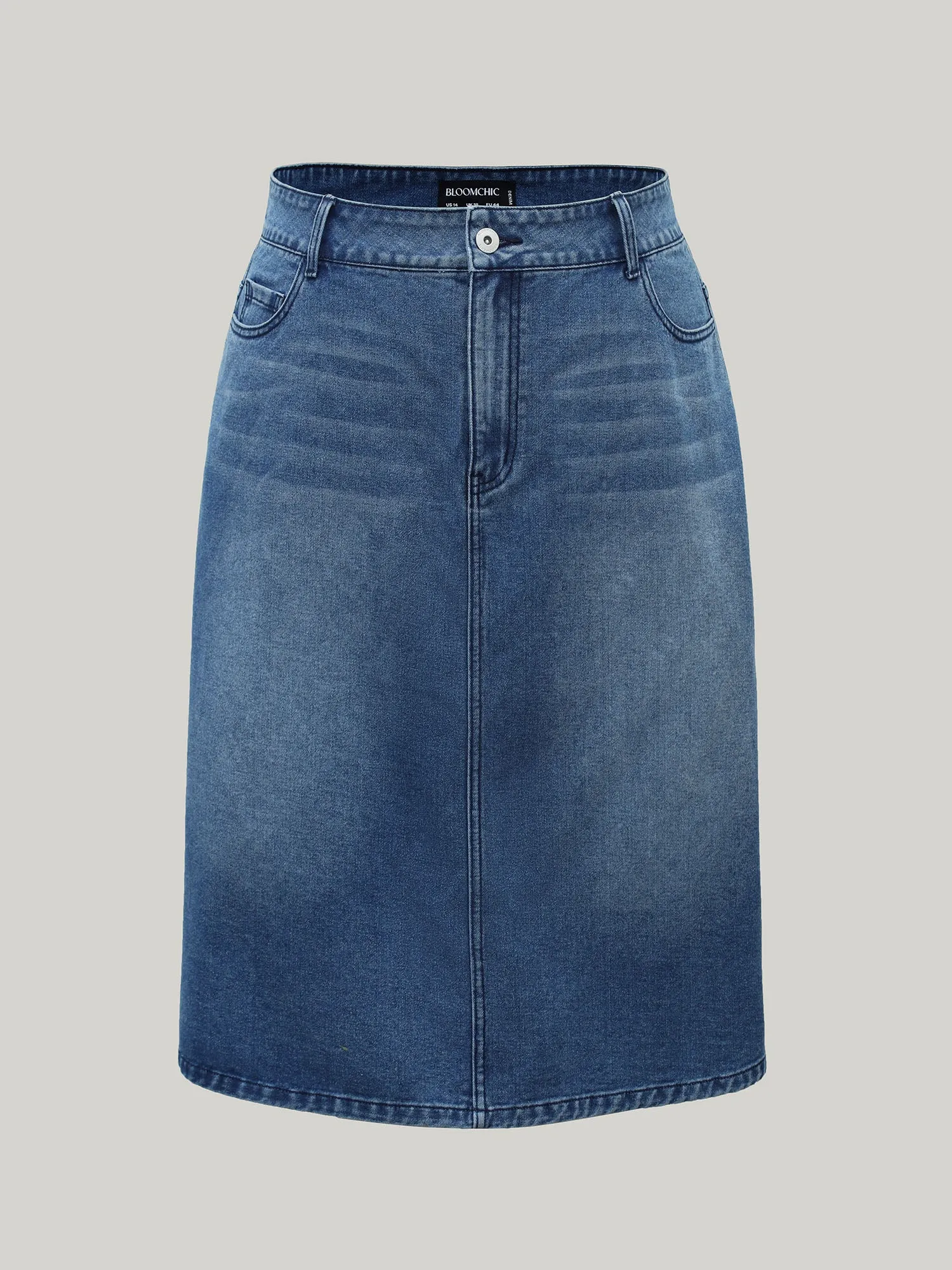 A-Line Midi Denim Skirt sold by Bloomchic product image thumbnail 5