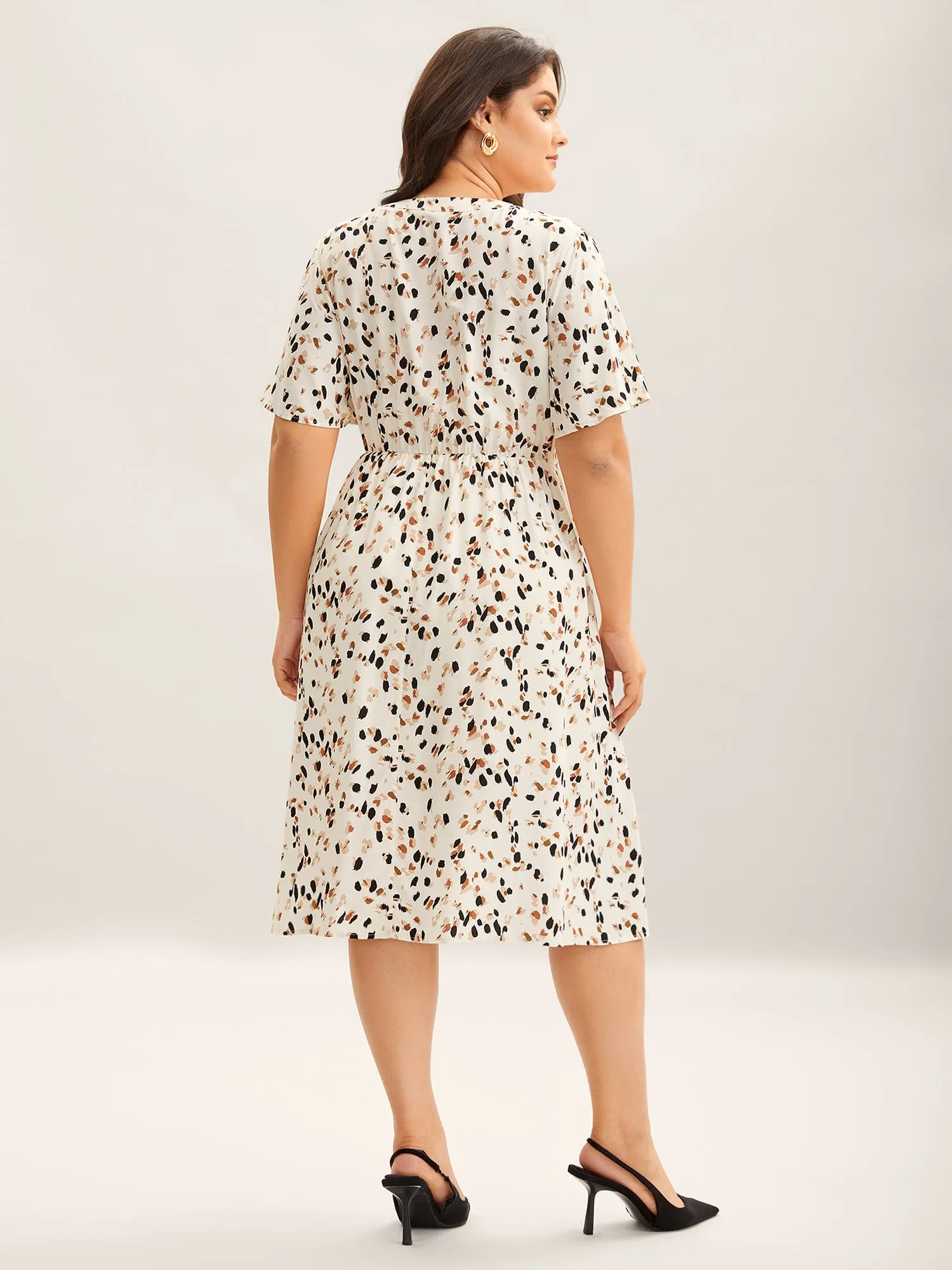 Rayon Toothpick Pleat Leopard Print Midi Dress sold by Bloomchic product image thumbnail 4