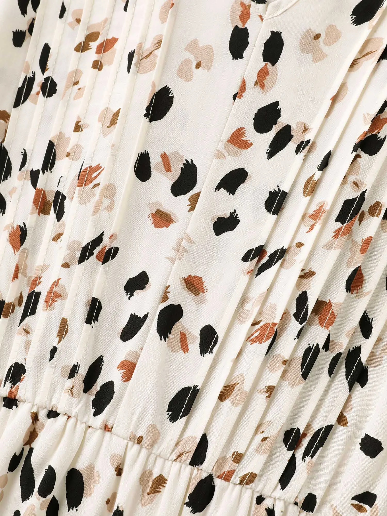 Rayon Toothpick Pleat Leopard Print Midi Dress sold by Bloomchic product image thumbnail 5