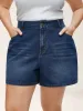 Faded Wash Straight-Leg Denim Shorts sold by Bloomchic