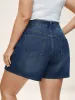 Faded Wash Straight-Leg Denim Shorts sold by Bloomchic