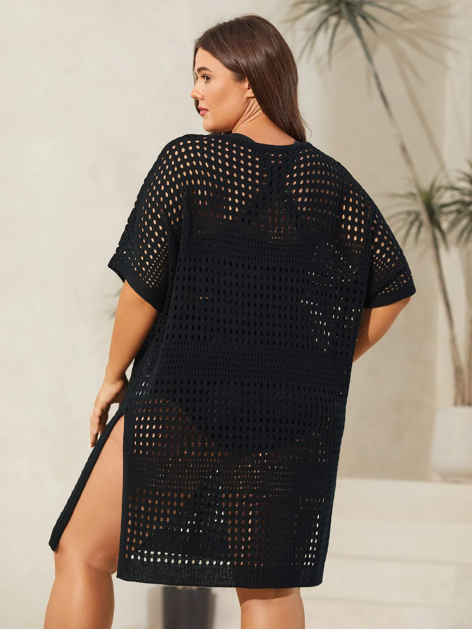 Cut-Out Textured Buttons Swim Cover-Up sold by Bloomchic product image thumbnail 3