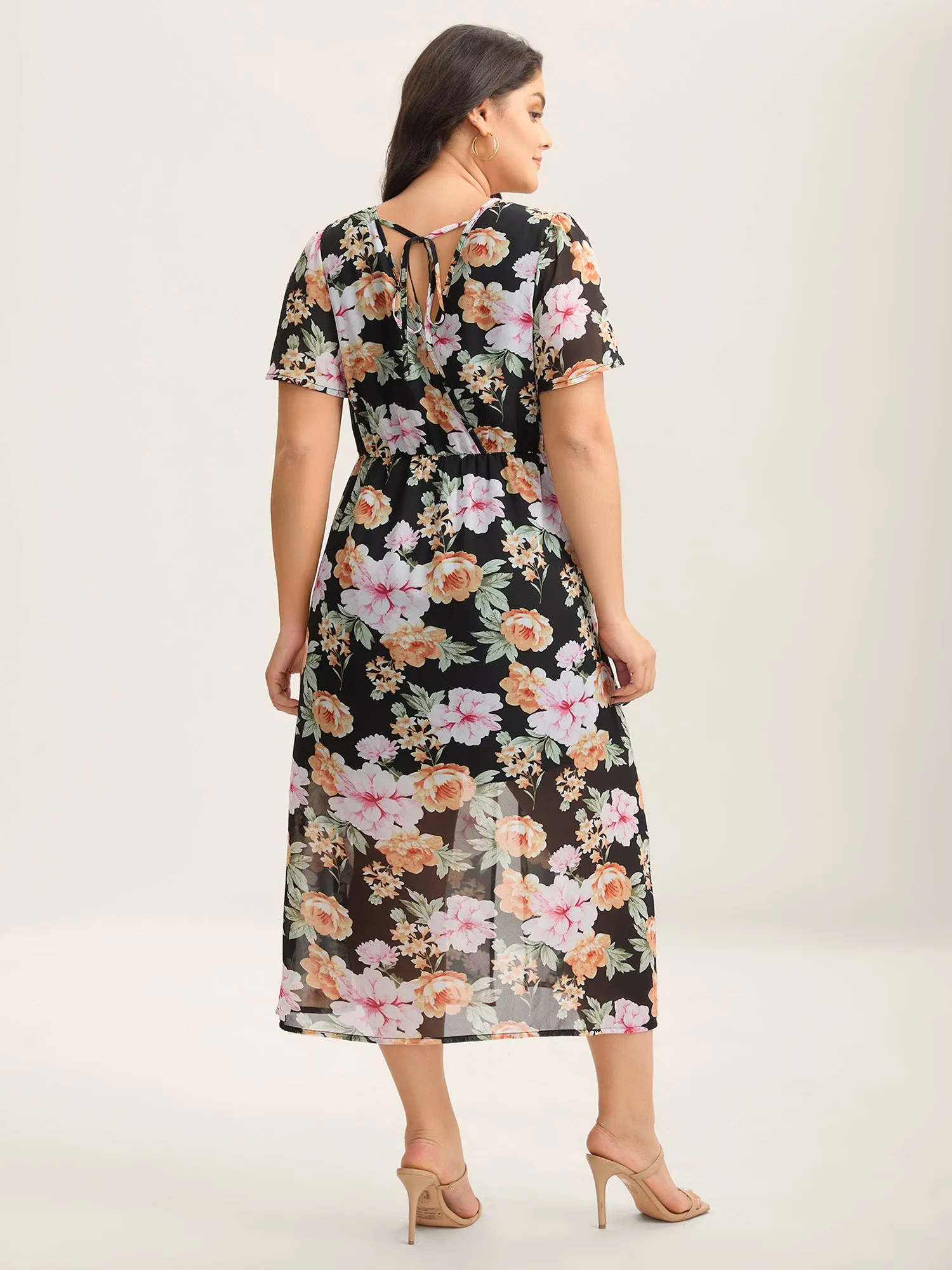 Floral Layered Open-Front Romper sold by Bloomchic product image thumbnail 4