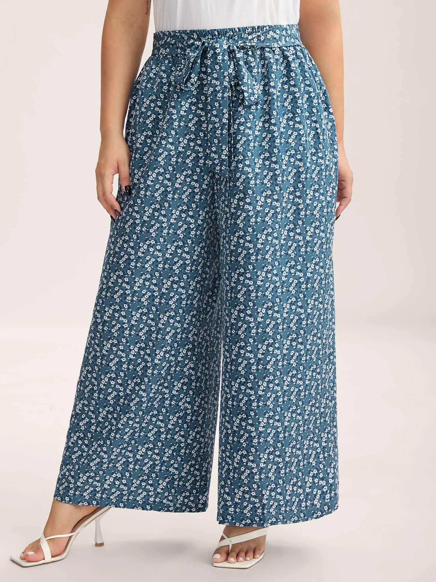 Floral Print Belted Wide-Leg Pants sold by Bloomchic
