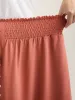 Shirred Back Button Detail Maxi Skirt sold by Bloomchic