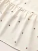 Heart Print Surplice Neck Patchwork Flutter Hem Dress sold by Bloomchic