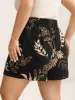 Tropical Leaf Print Straight-Leg Shorts sold by Bloomchic
