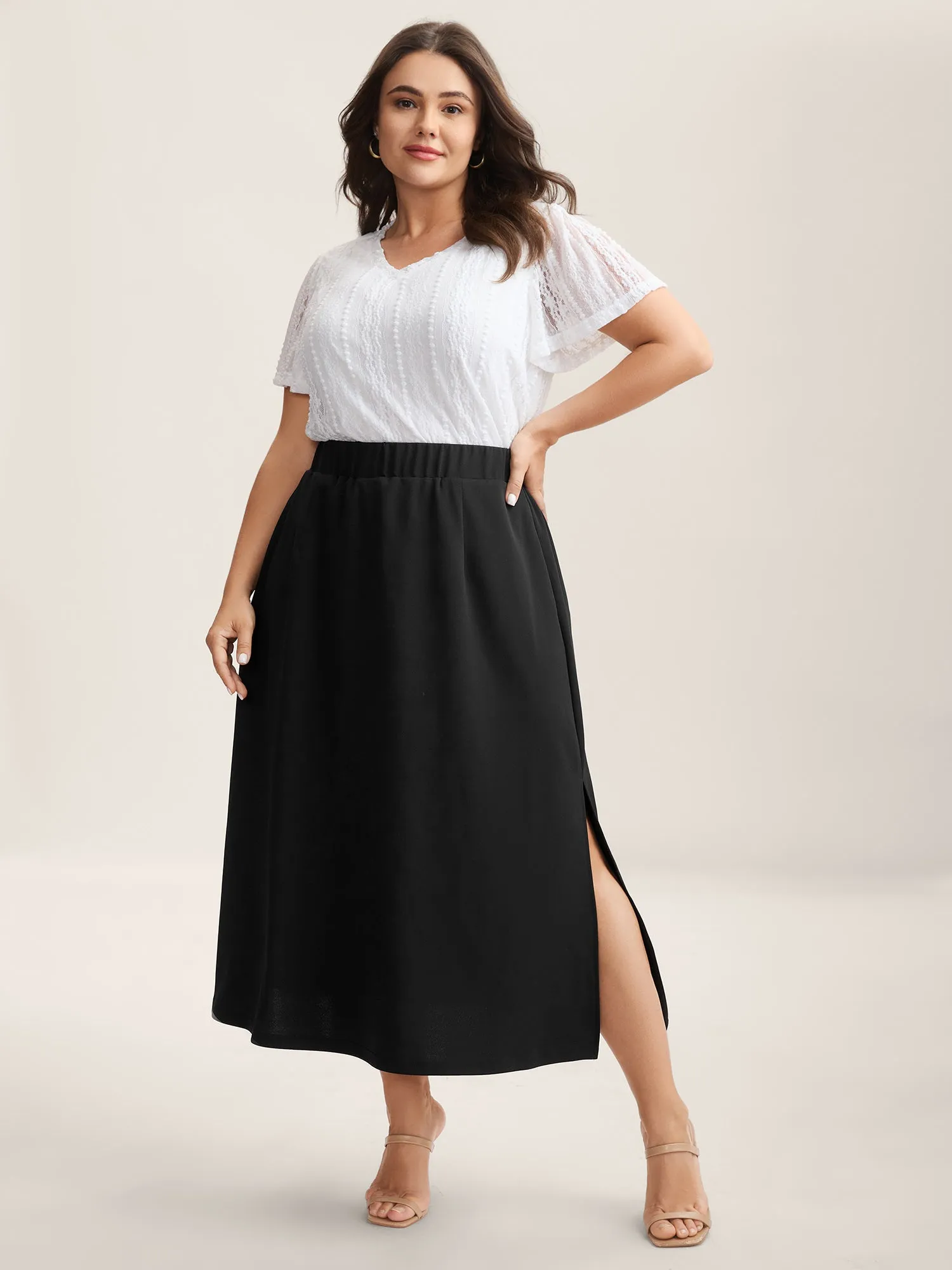 Side Slit Straight Fit Maxi Skirt sold by Bloomchic