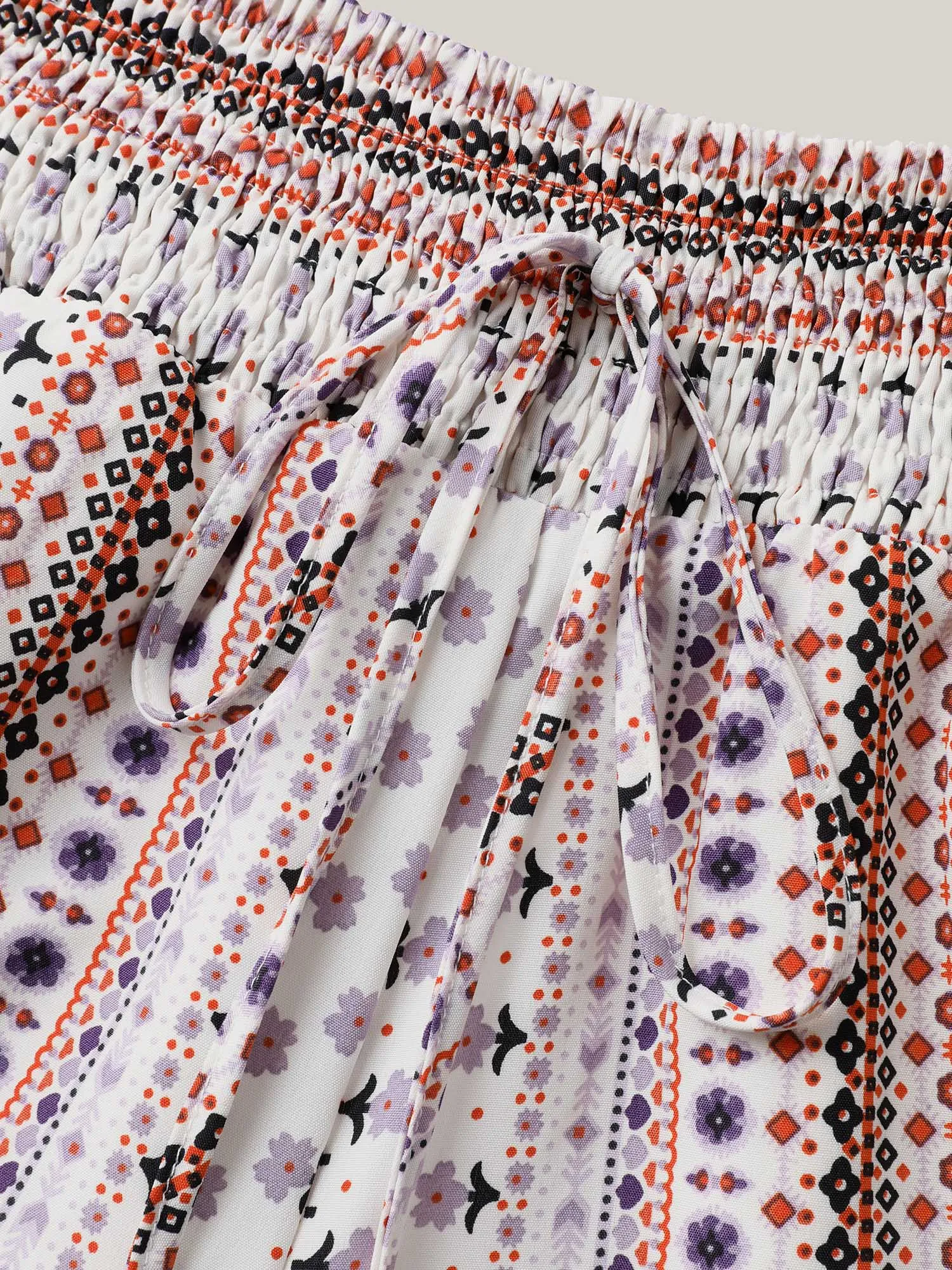 Shirred Waist Boho Wide-Leg Pants sold by Bloomchic product image thumbnail 5