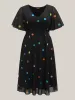 Super Stretchy Polka Dot Pockets Midi Dress sold by Bloomchic