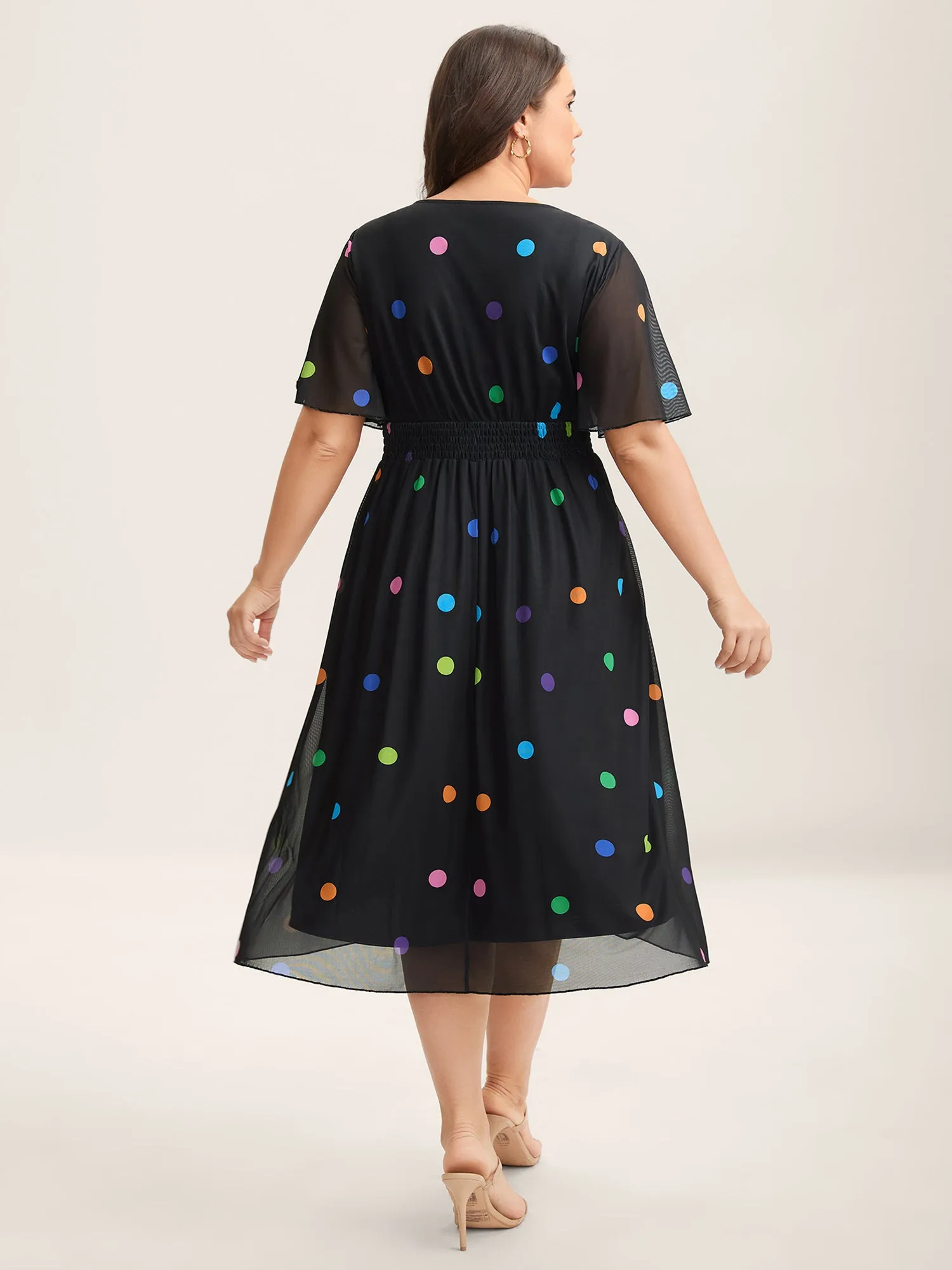 Super Stretchy Polka Dot Pockets Midi Dress sold by Bloomchic product image thumbnail 4