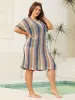 Textured Cut-Out Colorful Swim Cover-Up sold by Bloomchic